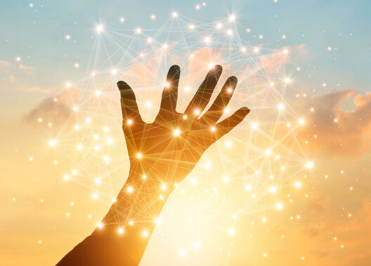 Hands Molecules Sky Named Gift